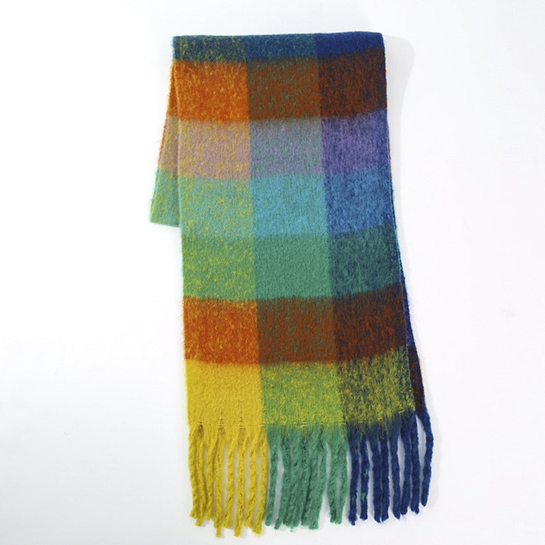 Winter Plaid Scarf For Women