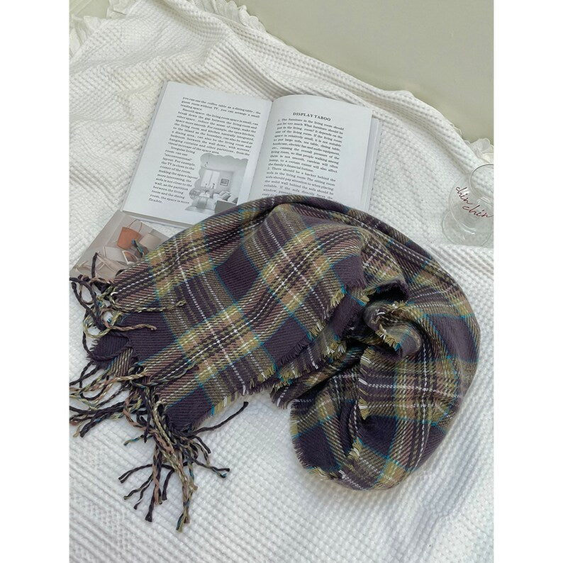 Pastel Purple Plaid Scarf