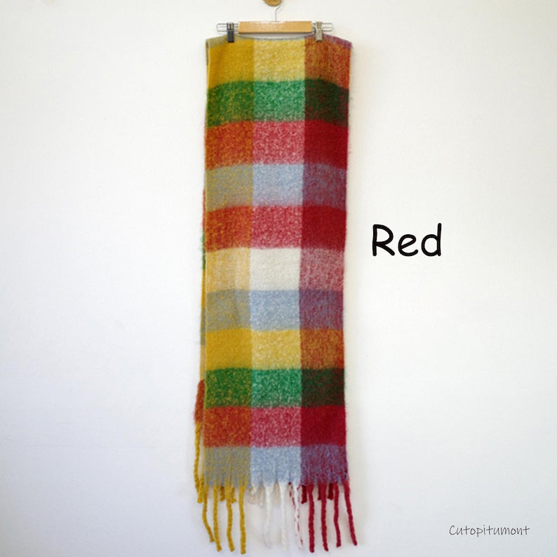 Women Winter Soft Check Scarf